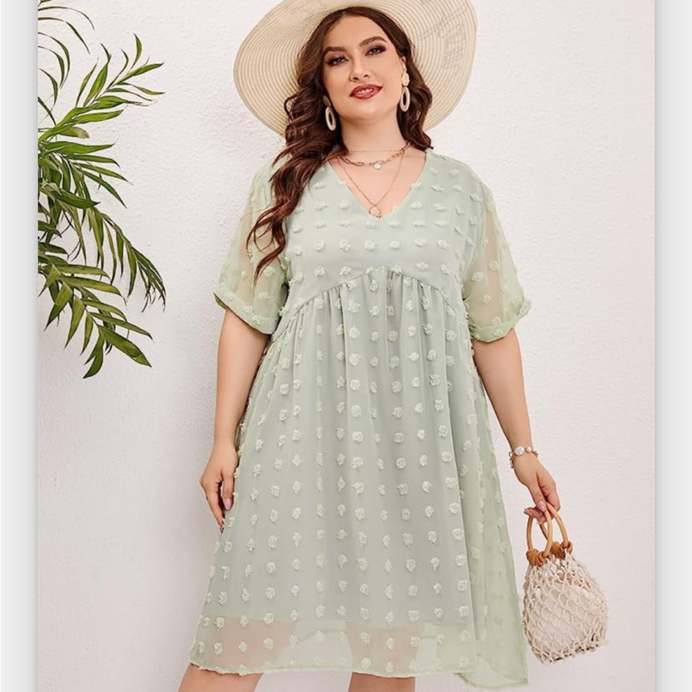 NWT Hbeyyto Chiffon Babydoll Dress Size 3X